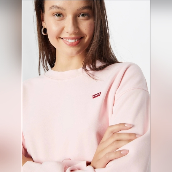 Levi's | Standard Crew Logo Sweatshirt | Blush Soft Pink | Womens Size XS - Picture 8 of 16